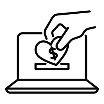 Online donation conceptual icon vector