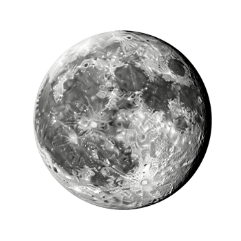 Detailed full moon, its cratered surface isolated on transparent background png
