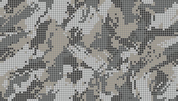 Military digital camouflage. Seamless camo pattern. Halftone dots background. Light gray and black color. Abstract texture for print on fabric, textile or paper vector