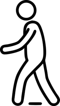 Black outline icon of a person walking silhouette figure 3 vector