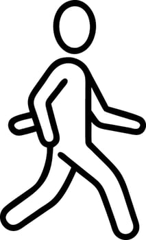 Black outline icon of a person walking silhouette figure 1 vector