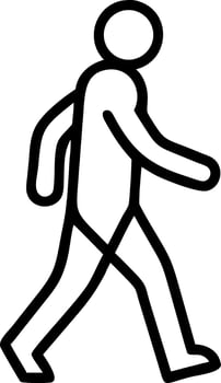 Black outline of a person walking silhouette figure vector