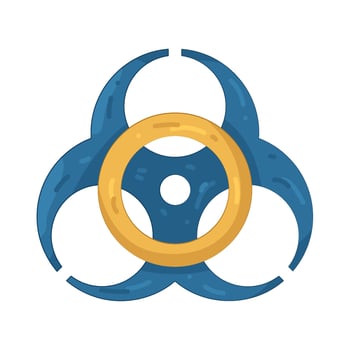 Blue Biohazard Symbol vector