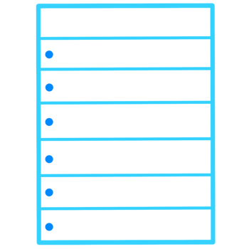 Blue and white sheet of paper, Lined with dot points png