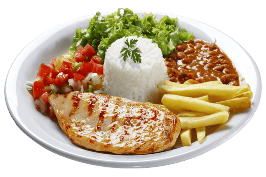 Rice beans grilled chicken steak salad, vegetables png