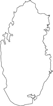 Qatar Map Printable Blank Map of Qatar vector