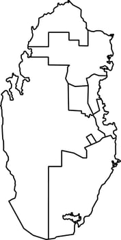 Printable Blank Map of Qatar vector