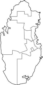 Qatar Political Outline Map vector