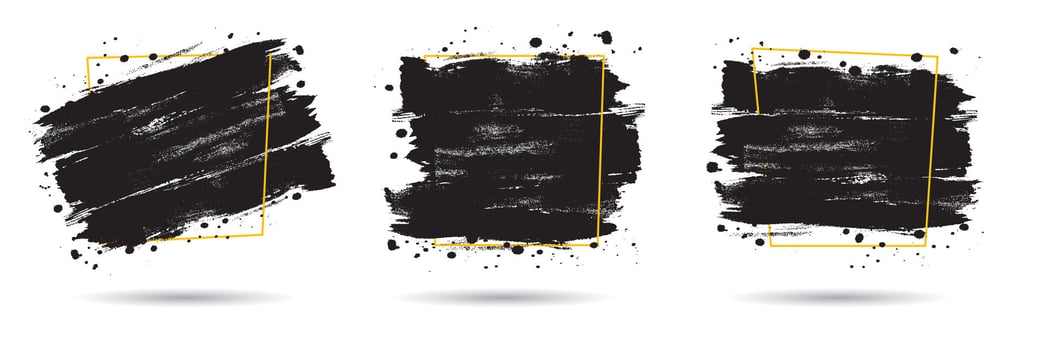 Black brush stroke designs with frames vector