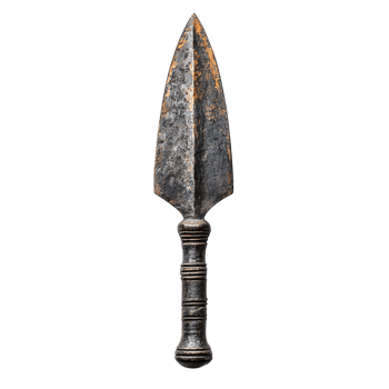 Traditional Spearhead with Textured Iron Isolated on Transparent Background png