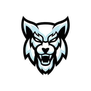 the head of a wolf is shown on a white background vector