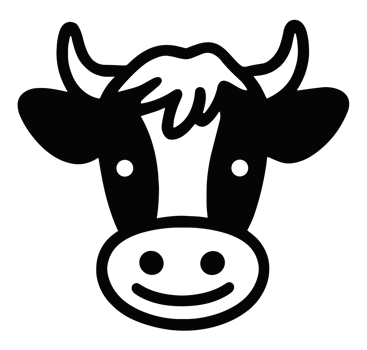 Cow head drawing cute farm animal aesthetic minimal doodle minimalist black illustration clipart isolated on transparent background png