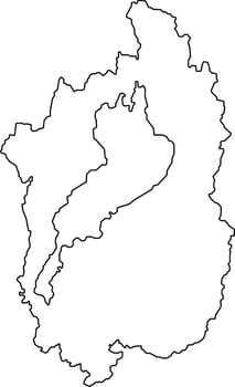 Shiga Prefecture Outline Map vector