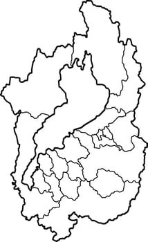 Map of Shiga Prefecture Japan with Cities and Borders vector