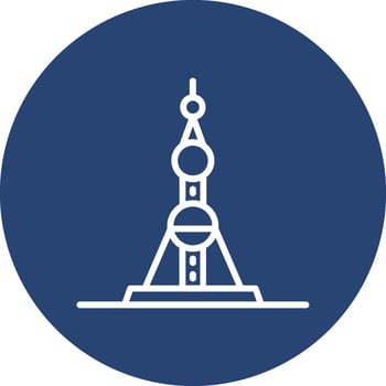 Oriental Pearl Tower App Focused Graphic Design vector