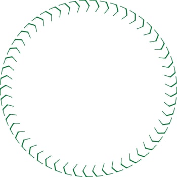 Green chevron pattern circular border design on white background vector