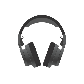 Gray Headphones Isolated on Black Minimalist Background png