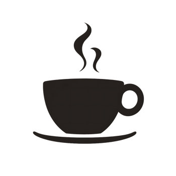 Dark Cup Icon with Vapor on Transparent Background, Minimalist Style png