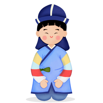 A cartoon boy in traditional clothing hanbok png