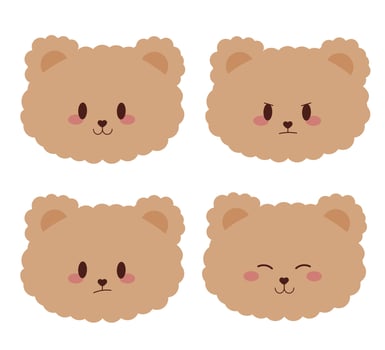 set emogi bear vector