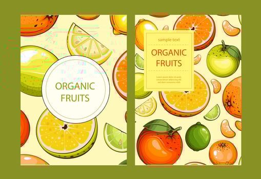 Assorted organic fruits illustration vector