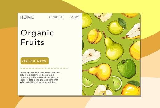Variety of organic fruits displayed vector