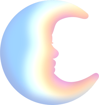 Rainbow moon elements png