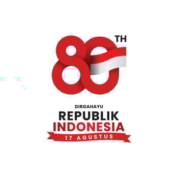 Happy 80th Indonesia Independence day vector