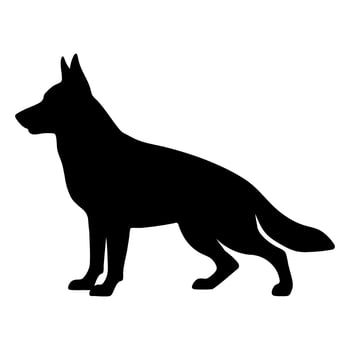 German shepherd dog silhouette illustration vector