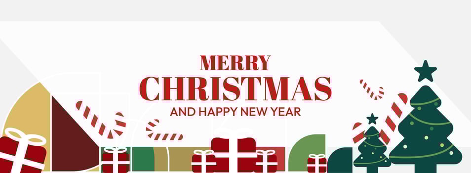 Brighten Your Celebrations. Creative Christmas and New Year Templates with Playful Geometric Patterns for Your Online Presence. vector