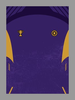 Purple and Gold Jersey with Trophy and Badge vector