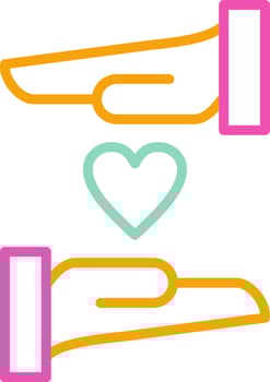 Caring Hands Icon Design Symbol Line Multicolors vector