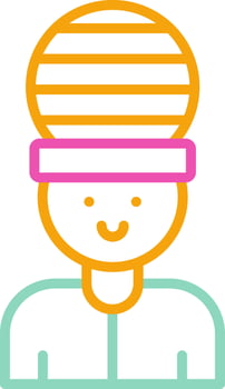 Rastaman Icon Design Symbol Line Multicolors vector