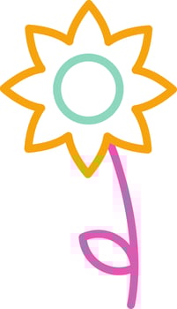 Flower Icon Design Symbol Line Multicolors vector