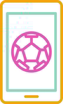 A tablet with a soccer ball on it vector