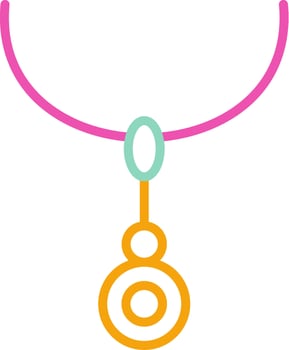 Necklace Icon Design Symbol Line Multicolors vector