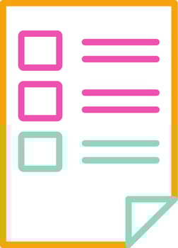 Exam Icon Minimalist Symbol Line Multicolor vector