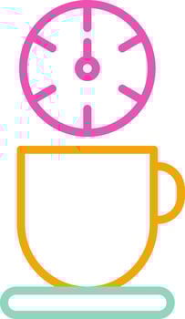 Coffee Break Icon Minimalist Symbol Line Multicolor vector