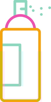 Aerosol Icon Minimalist Symbol Line Multicolor vector