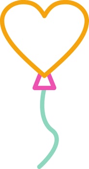 Balloon Icon Minimalist Symbol Line Multicolor vector