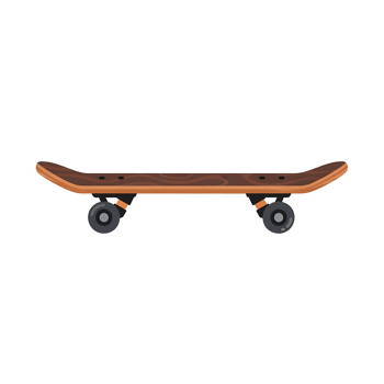 Skateboard with Wooden Deck png