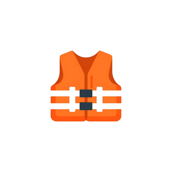 Orange Life Vest with Straps png