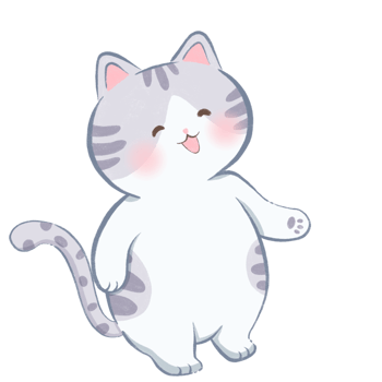 cat is standing, kawaii cat, cartoon cat illustration, flat decorative cat drawing clipart png