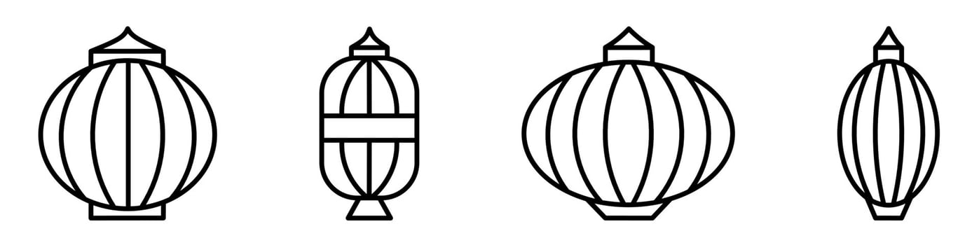 Lantern, lantern icon with lines. vector