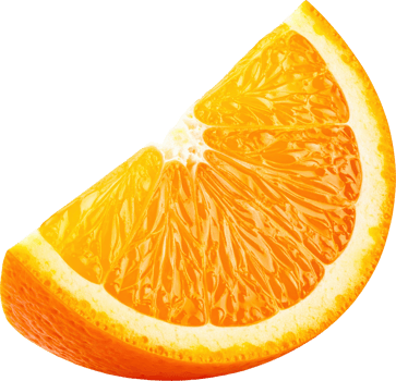 Juicy Orange Slice Close up Studio Shot Vibrant citrus fruit segment png