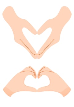 Set love hand sign vector