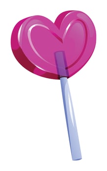 Heart shaped lollipop vector