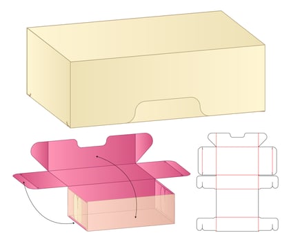 Box Dieline Template Foldable Packaging Dieline layout vector