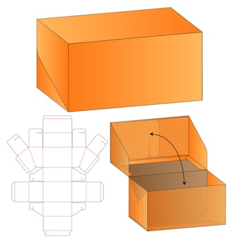 Box packaging Printable Template with Fold and Cut dieline layout vector