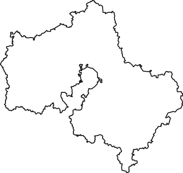 Printable Blank Map of Moscow Region vector